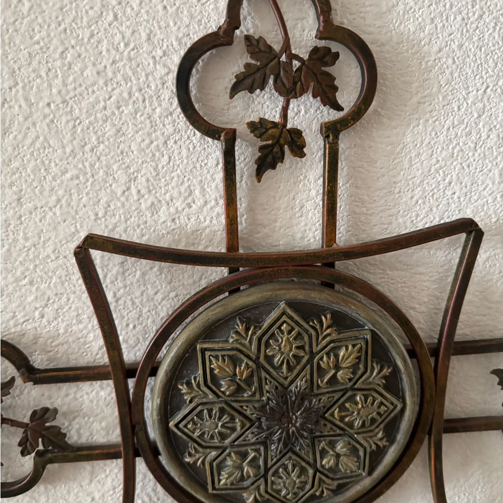 Decorative Metal Wall Cross with Candle Holder